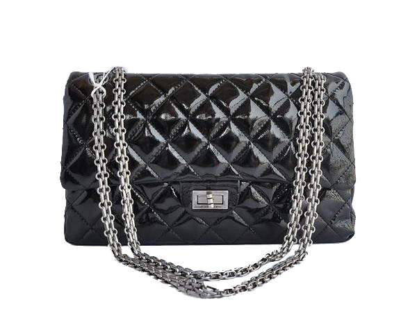 AAA Cheap Chanel Jumbo Flap Bags A30226 Black Patent Silver On Sale
